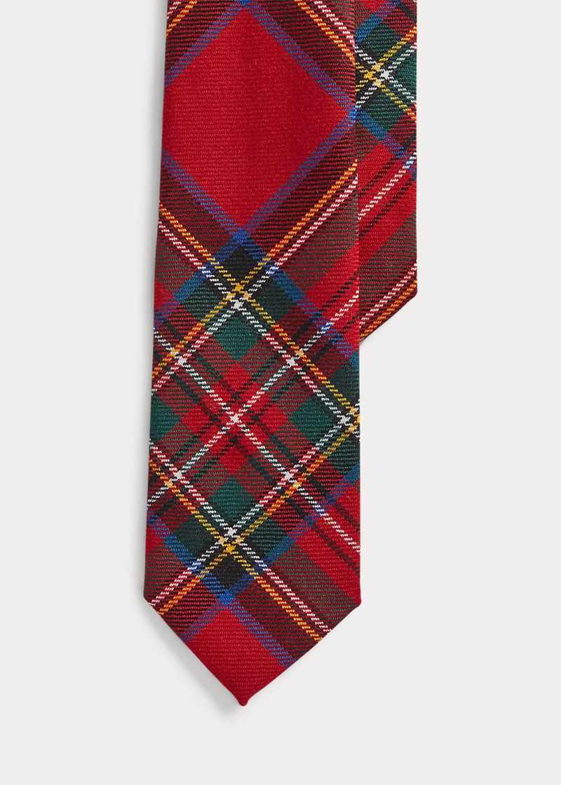 Corbata Polo Ralph Lauren Hombre Plaid Wool Chile Rojas PSQFB-4375